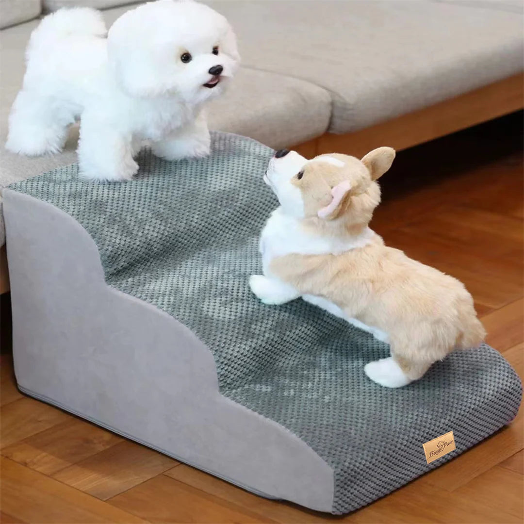 BINGOPOW Pet Dog Stairs High-Density Sponge Foam Dog Steps for Sofa Couch with Washable Cover for Puppies