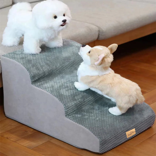 BINGOPOW Pet Dog Stairs High-Density Sponge Foam Dog Steps for Sofa Couch with Washable Cover for Puppies