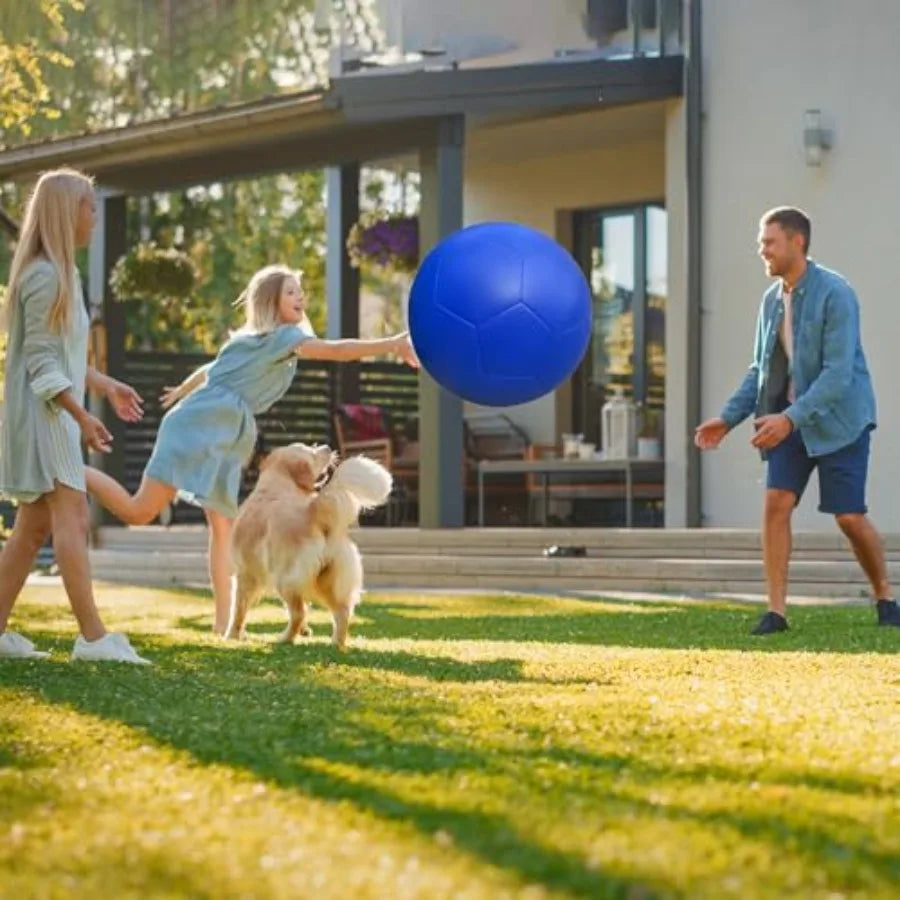 Herding Ball for Dogs Large 25" PU Leather Herding Dog Exercise Outdoor Soccer Ball with Reinforced Rubber Bladder Training Gui