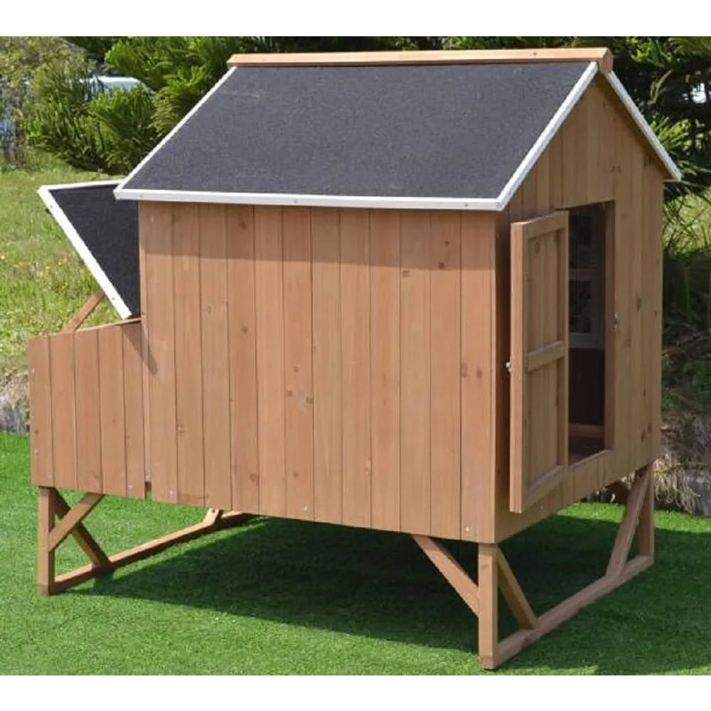 Deluxe Large Wood Chicken Coop Backyard Hen House 4-8 Chickens with 3 Nesting Box