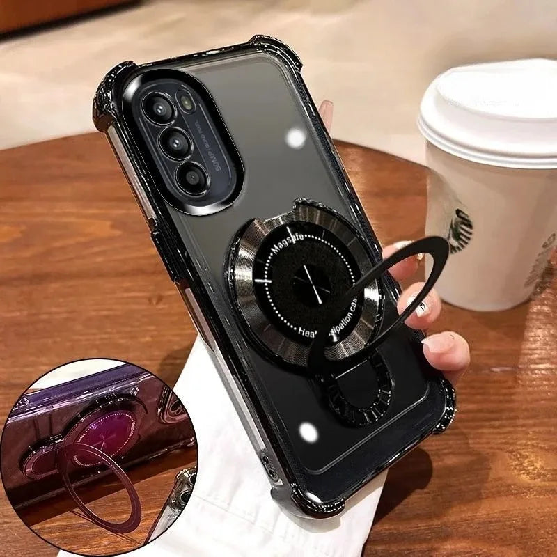 Shockproof Plating Magnetic Bracket Case for Samsung Galaxy A17 A07 A16 A26 A36 A56 A06 A15 A25 A35 A55 A14 A24 A34 A54 5G Cover