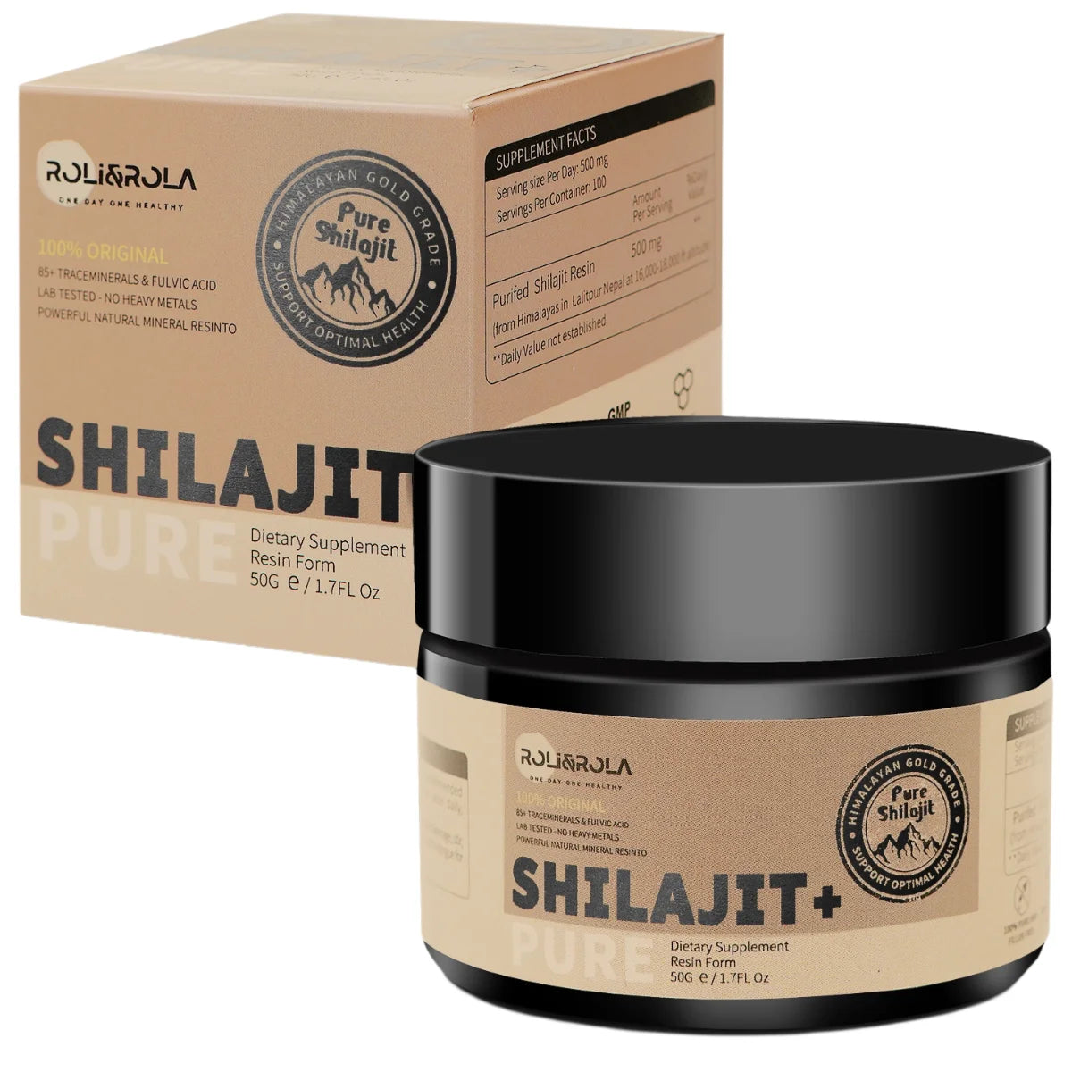 ROLI&ROLA 3/6 Pack *50g Pure Shilajit Resin with 85+Trace Minerals Fulvic Acid Edible Dietary Supplement for Men and Women