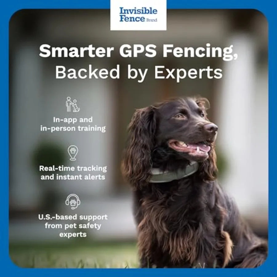 Wireless GPS Dog Fence Tracking Collar for Medium Large Dogs 15-28 Neck Size Waterproof Smart Collar with App Controlled Tracki