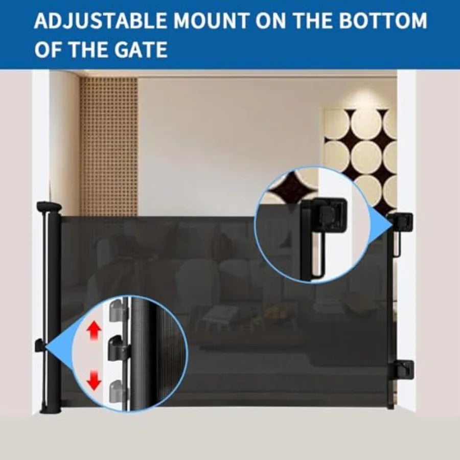 71Inch Retractable Baby Gates, no Drilling Baby Gates, Child Gates, Safety Gates, Extra Long Dog Gates on Doorways, Stairs, Out