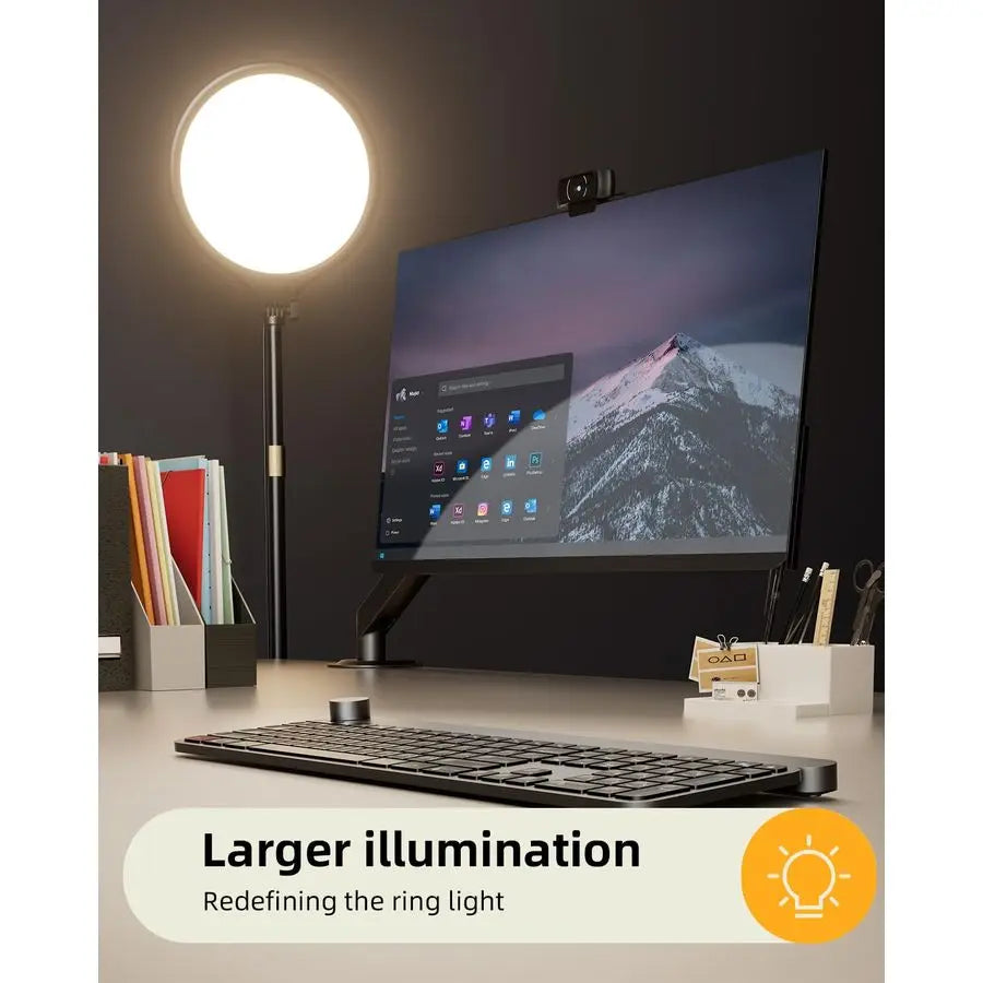 LED Ring Light With Stand And Phone Holder For iPhone Video