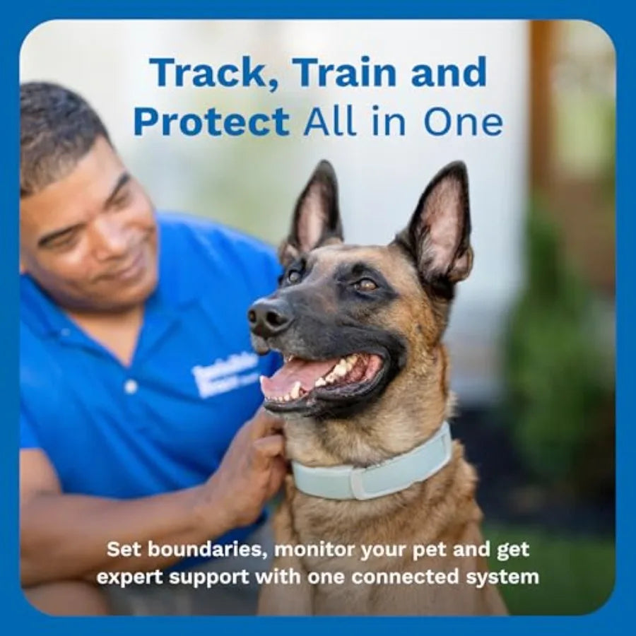 Wireless GPS Dog Fence Tracking Collar for Medium Large Dogs 15-28 Neck Size Waterproof Smart Collar with App Controlled Tracki