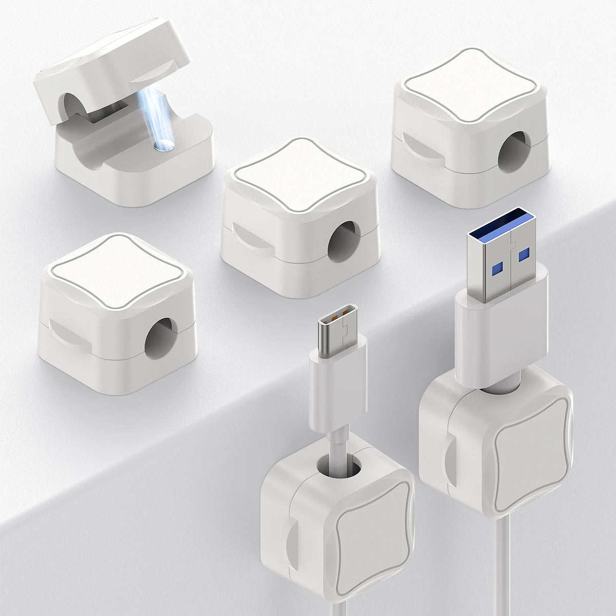 Magnetic Cable Clips Adhesive Cord Holder for Home Cable Management