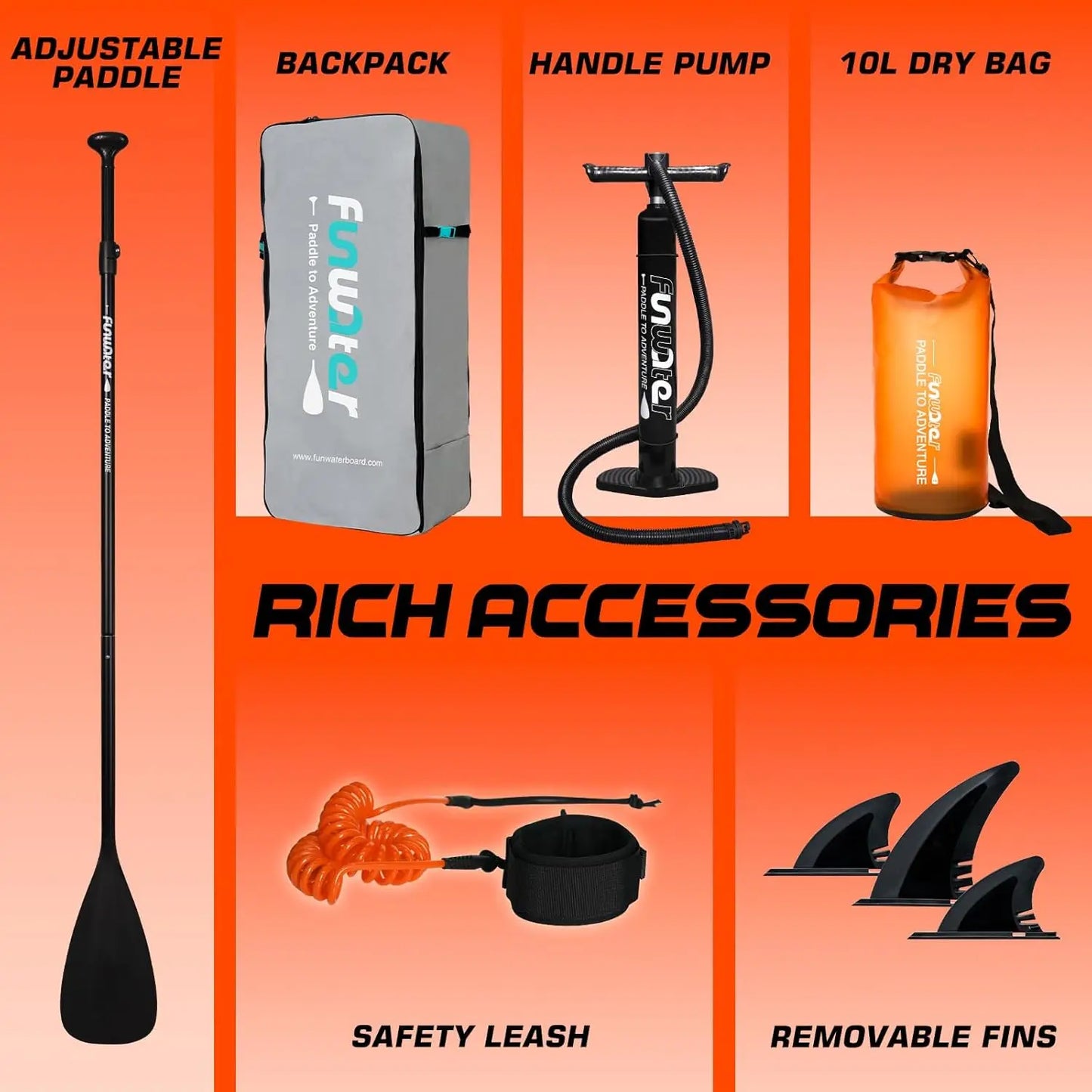 Ultra-Light Inflatable Paddle Board for Adults & Youth, 11'x33"x6", 400lbs Capacity with Accessories