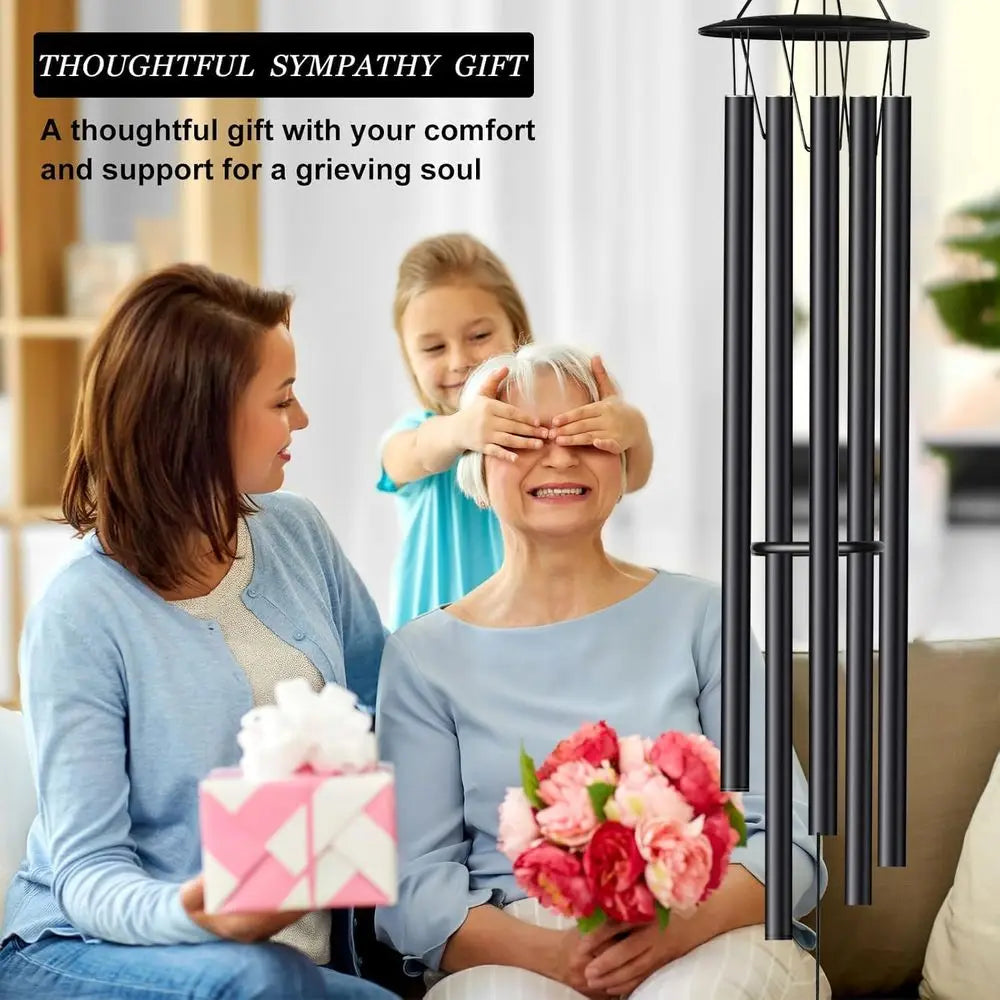 Large Wind Chimes for Home Garden Decor, Deep Tone Wind Chimes for Mom Grandma, Memorial Sympathy Gifts for Loss of Loved One, B