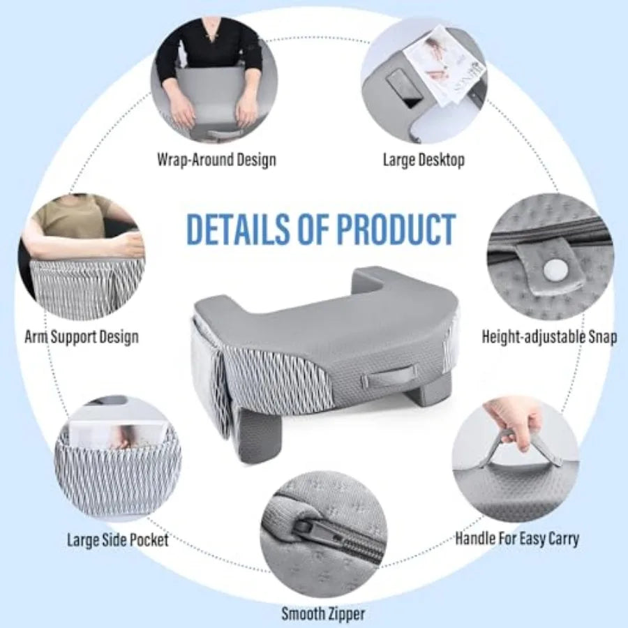 Reading Pillow for Laptop Extra Large Armrest Gaming Pillow for Working Hight Adjustable Lap Desk Pillow for Adult Sitting in B