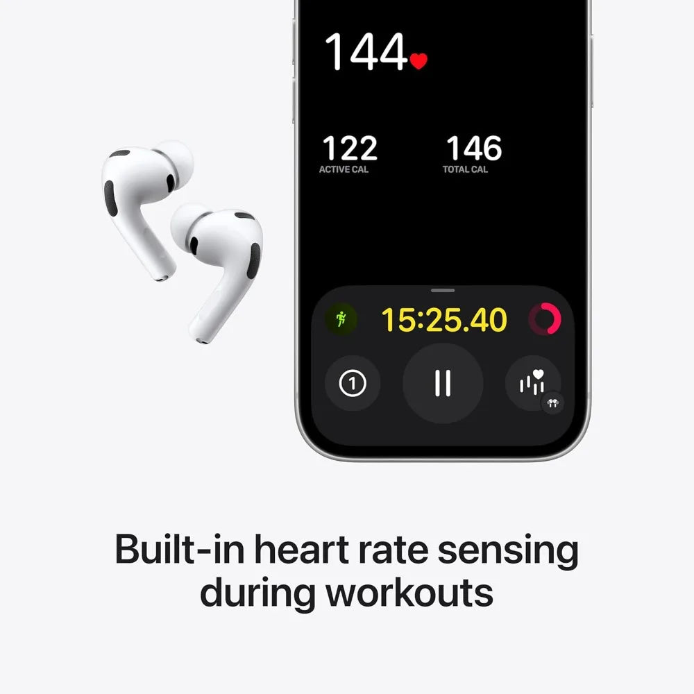 Wireless Earbuds, Active Noise Cancellation, Live Translation, Heart Rate Sensing, Hearing Aid Feature, Spatial Audio, High-Fidelity Sound, USB-C Charging