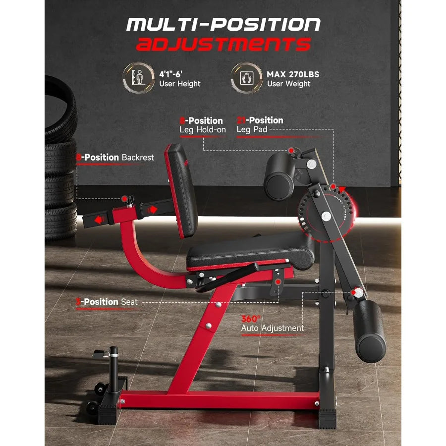 4-in-1 Adjustable Leg Extension Curl Machine - 700lbs Capacity Leg Extension Machine for Lower Body Workouts - Leg Curl Machine