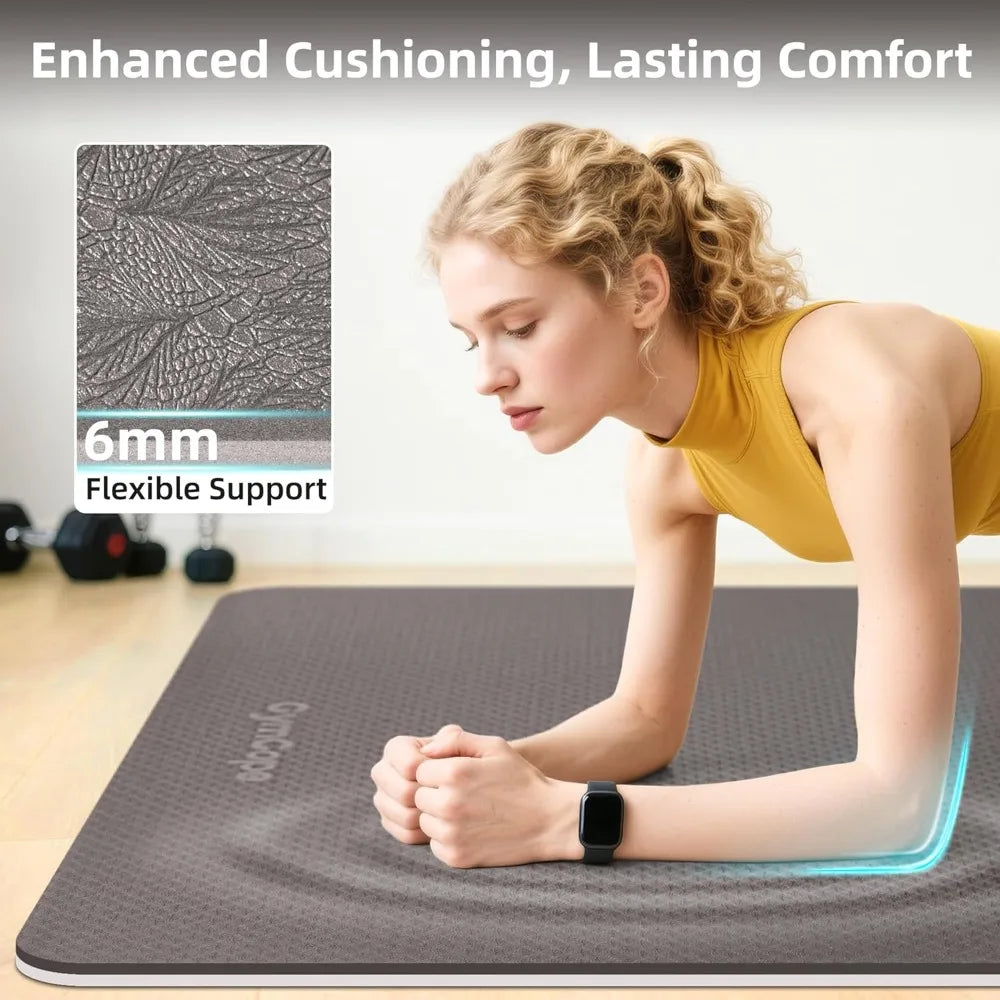 Extra Large Yoga Mat – 72"x48" or 78"x57", 1/4"–1/2" Thick Mat for Women & Men, TPE Non-Slip Pilates Mat for Home Gym