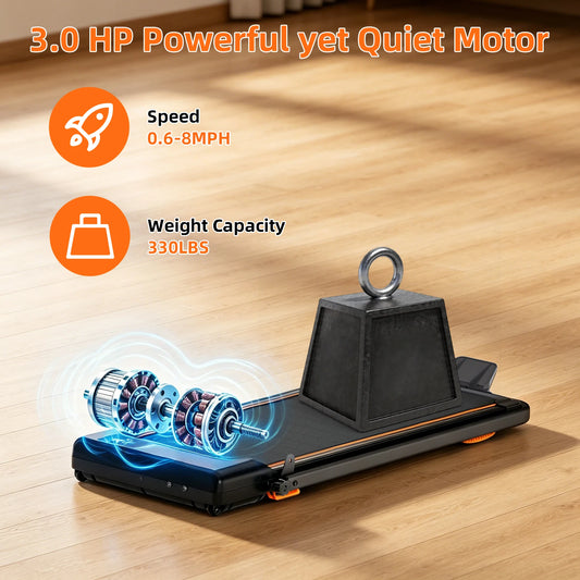 Foldable Home Treadmill with Manual Incline and Quiet Electric Operation
