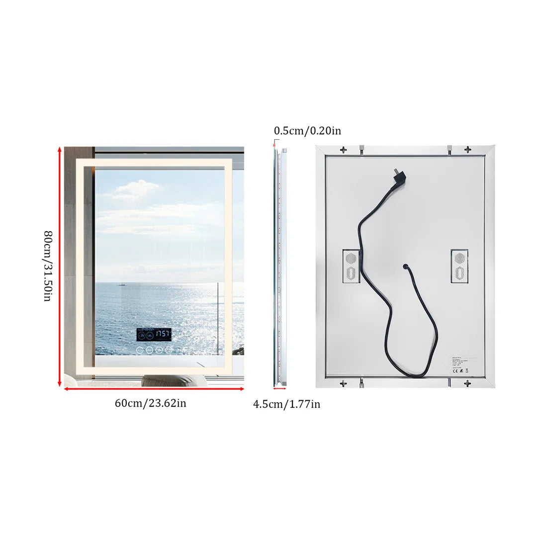 LUVODI Large Illuminate Bluetooth Bathroom Mirror Time Display LED Lighted Full Length Dressing Mirror