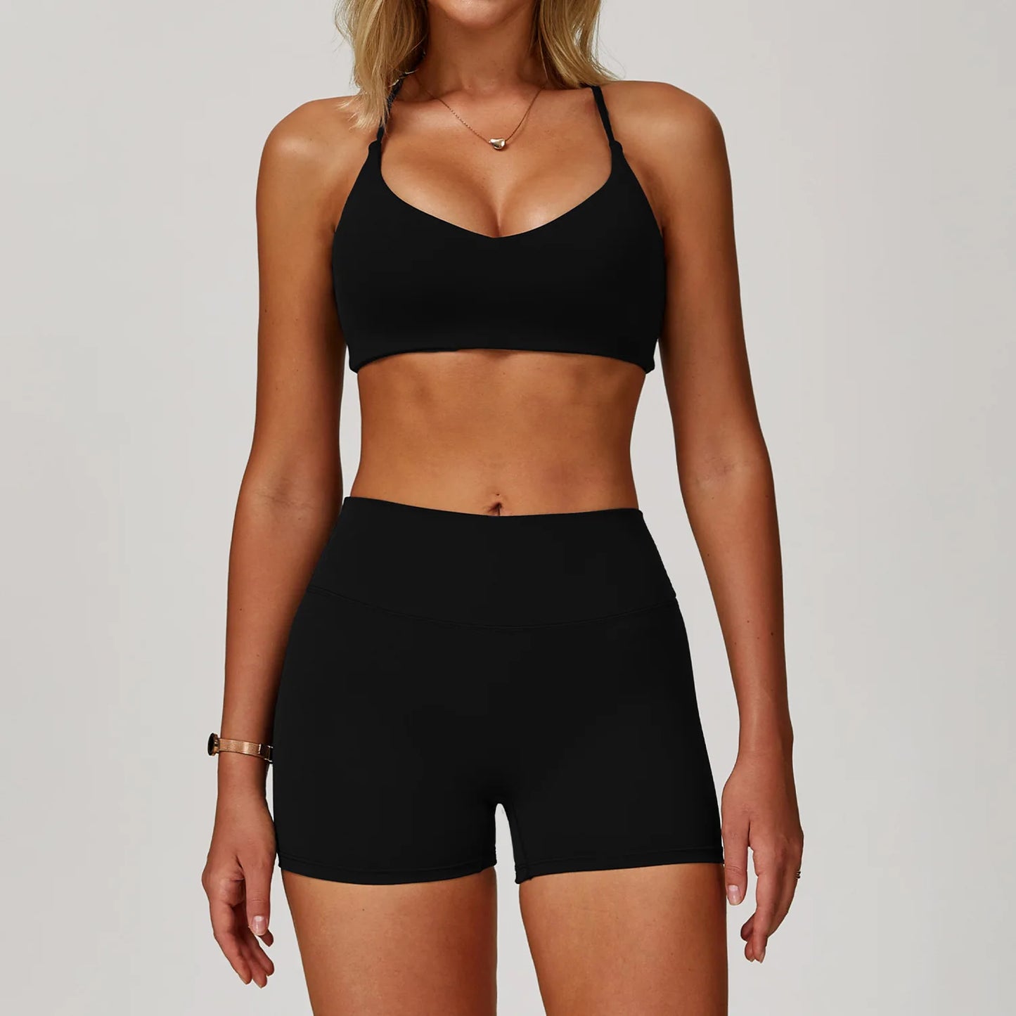 3PCS Gym Set Women Yoga Bra Jacket High Waist Workout Scrunch Leggings Shorts Sports Suit 2 Pieces Yoga Set Fitness Clothes