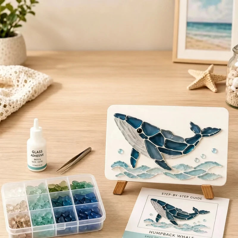 DIY Sea Glass Mosaic Kit for Handmade Ocean Inspired Art