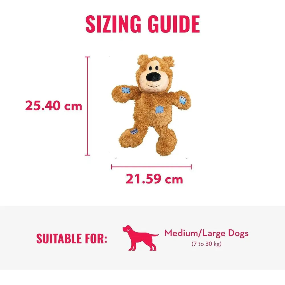 Wild Knots Bears Durable Dog Toys with Internal Knotted Ropes Minimal Staining Assorted Colors Medium/Large