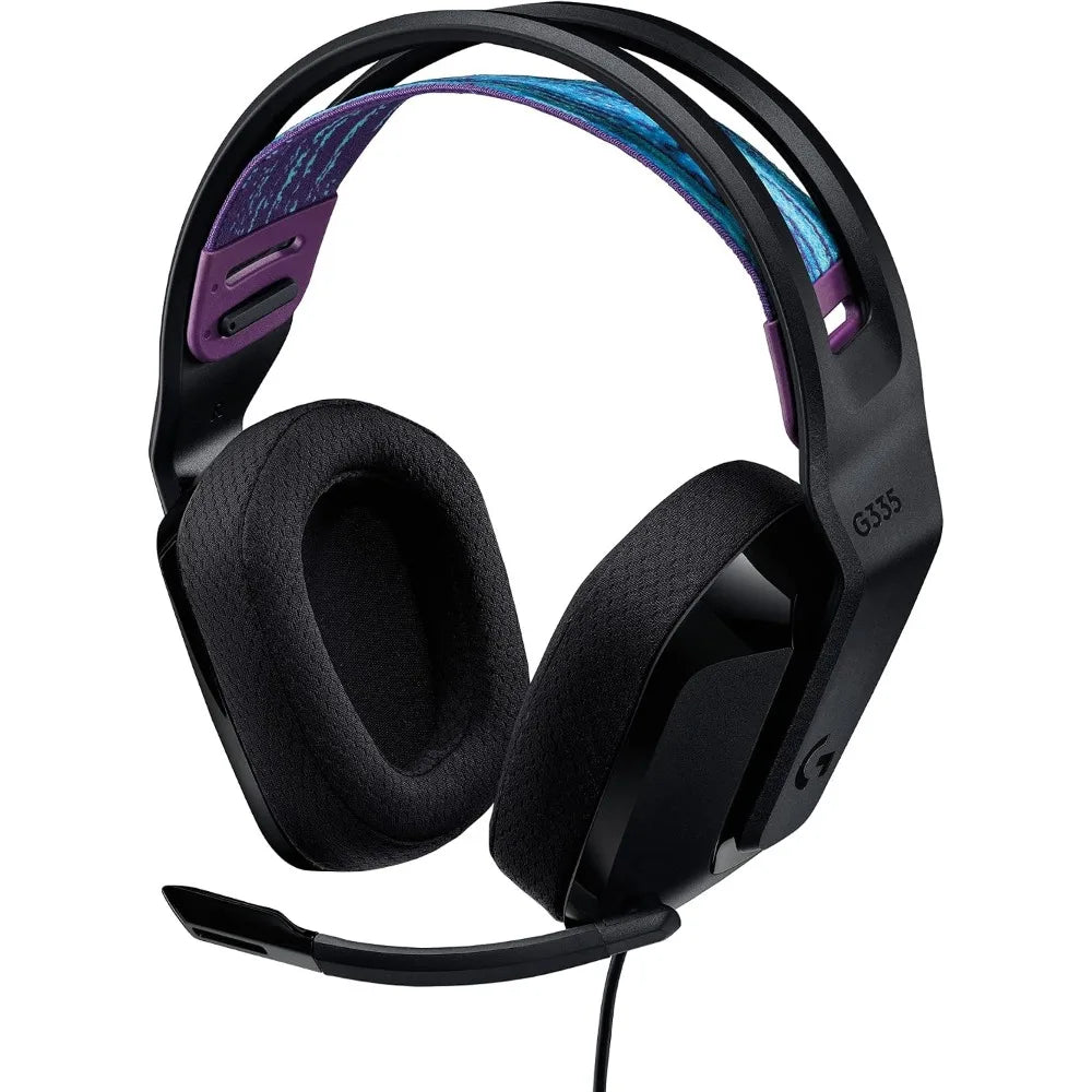 Gaming Headset, Mute Mic, 3.5mm Jack, Foam Earpads, Lightweight, Multi-System Compatible - Black