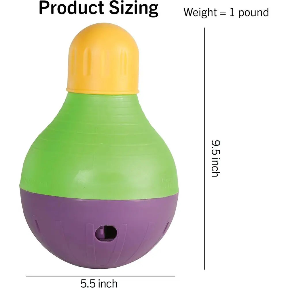 Bob-A-Lot Interactive Dog Pet Toy, Large, Yellow/Green/ple