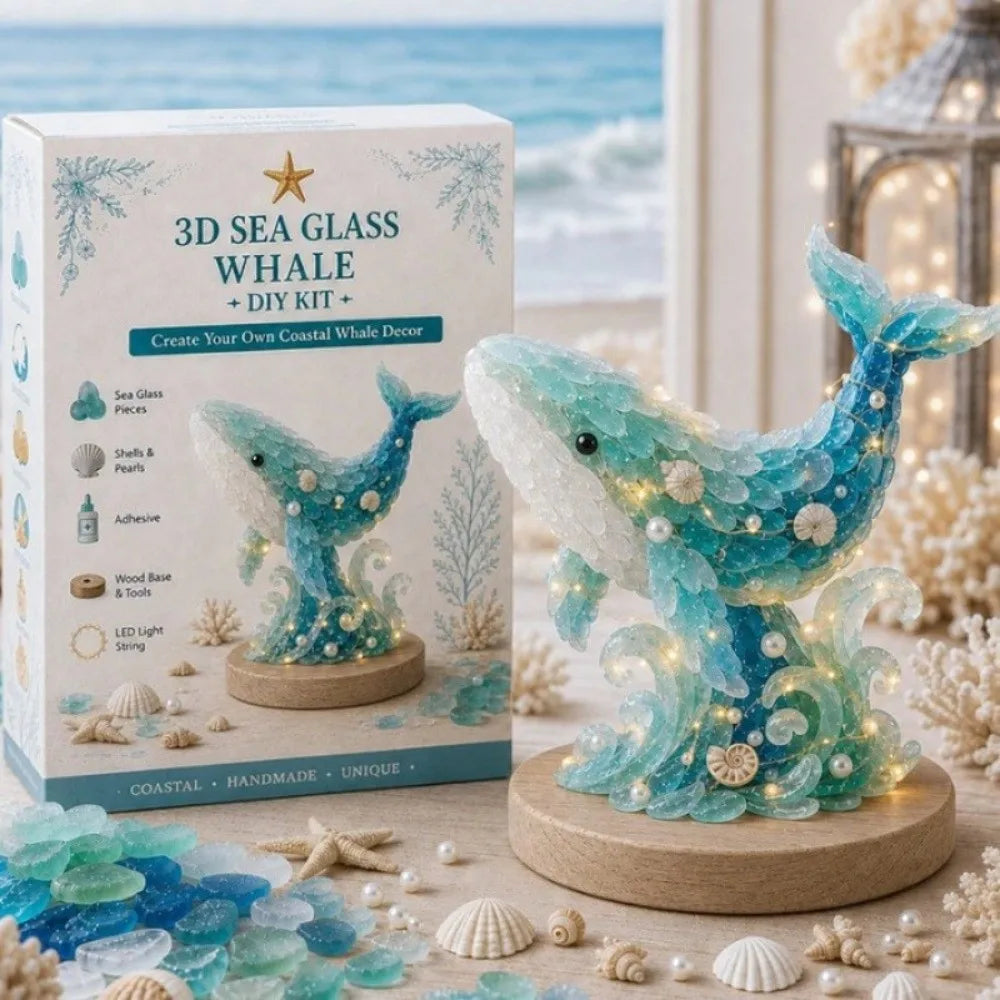 Handmade Sea Glass Art Kit For Textured Tabletop Display Crafting