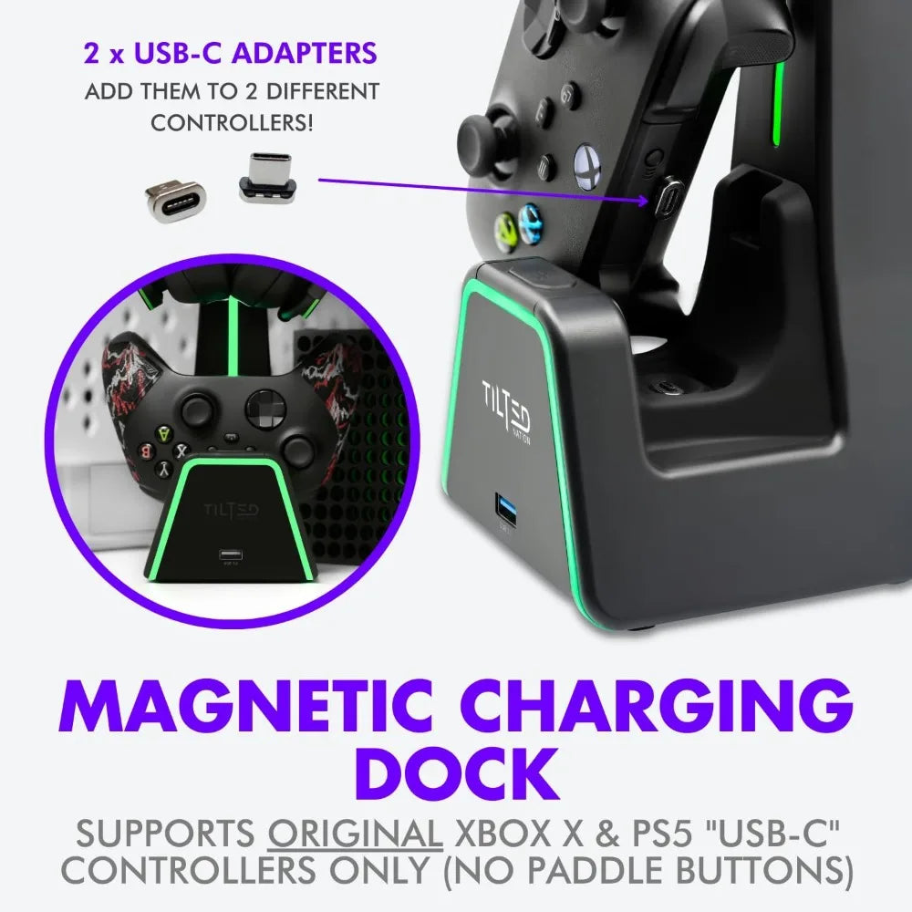 3-in-1 Gaming Headset and Controller Stand for PS5 and Xbox Series X - Charging Station, Holder, and Headphone Stand for Desk