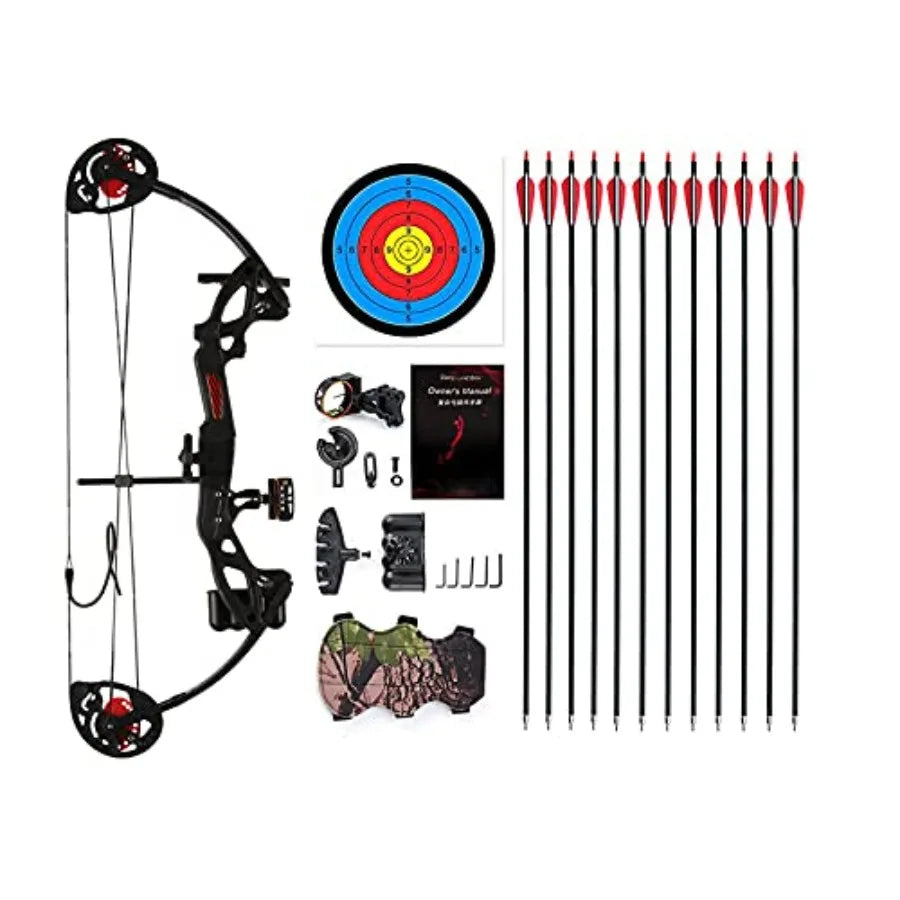 Compound Bow Archery for Youth and Beginner, Right Handed, 19-28 Draw Length, 15-29 Lbs Draw Weight, 260 fps