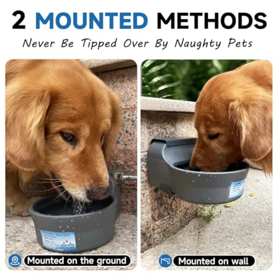 Automatic Dog Water Dispenser with Anti-tip Bracket 68 oz Outdoor Dog Water Bowl Dispenser Auto Refill Water Feeder for Pets an