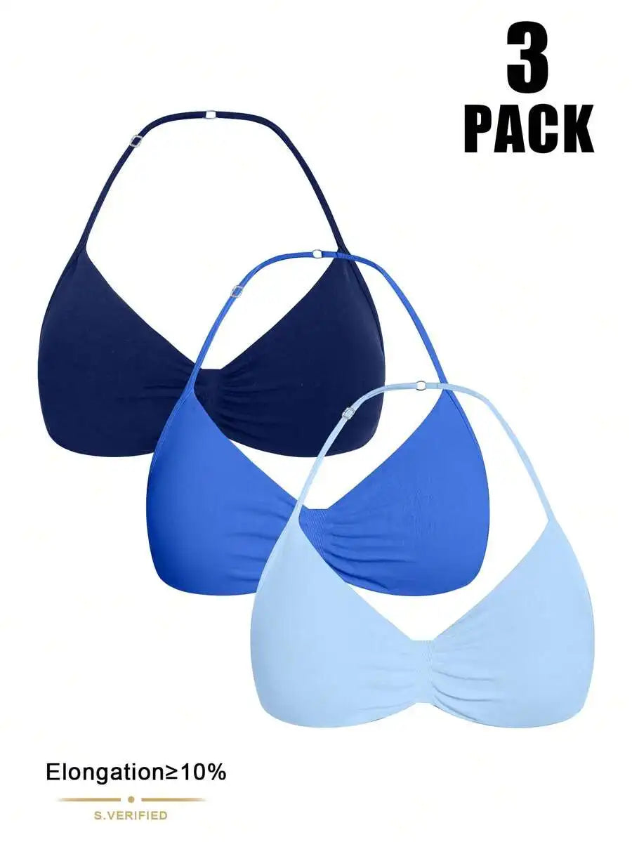 Velisys Seamless Women Solid Color Ruched Everyday Fitness Sports Bra