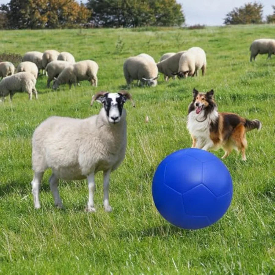 Herding Ball for Dogs Large 25" PU Leather Herding Dog Exercise Outdoor Soccer Ball with Reinforced Rubber Bladder Training Gui