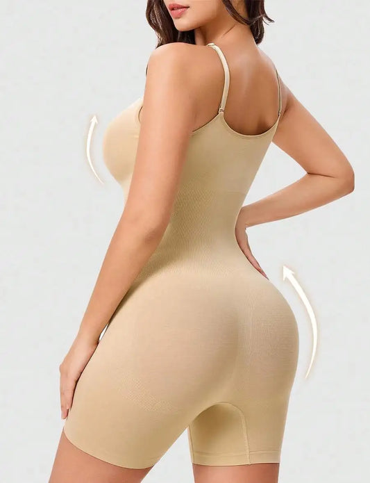 Nebility Seamless Shapewear For Women - Tummy Control Bodysuit With Mid Thigh - Sculpting Body Shaper Suit For Slimming