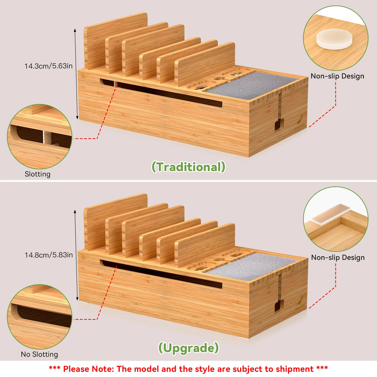 Bamboo Charging Station Organizer for Phones and Tablets