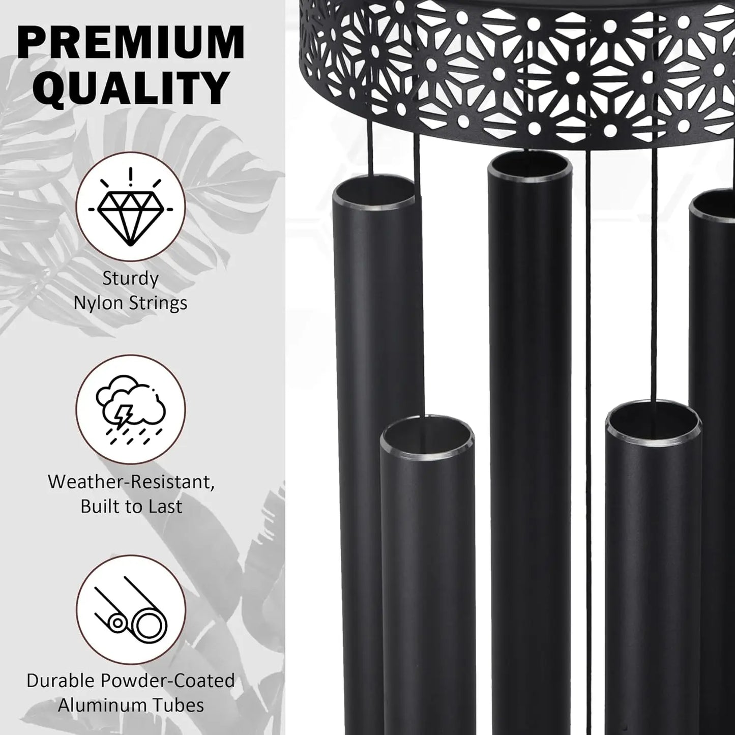 58'' Deep Tone Wind Chimes for Outdoor Garden Patio Yard, Memorial Sympathy Gift, Home Decor