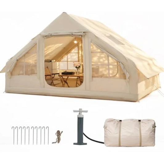 Inflatable Camping Tent for 4-8 Person, Instant Setup Family Size Tent, Waterproof Windproof Outdoor Shelter with UV Protection