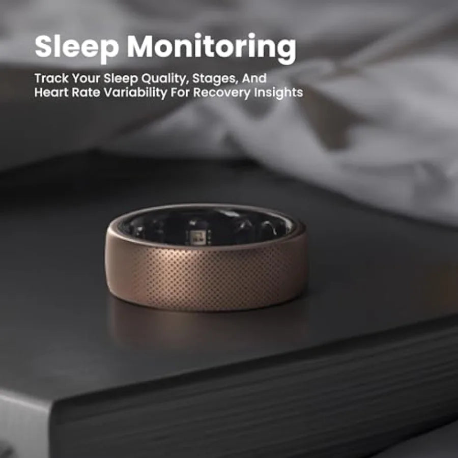Amazfit Helio Smart Ring Health Tracker Fitness Tracker Ring No Subscription Monitors Sleep Heart Rate and Stress Titanium Allo