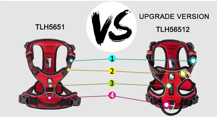 Truelove Reflective Adjustable Nylon Dog Harness for Walking and Training