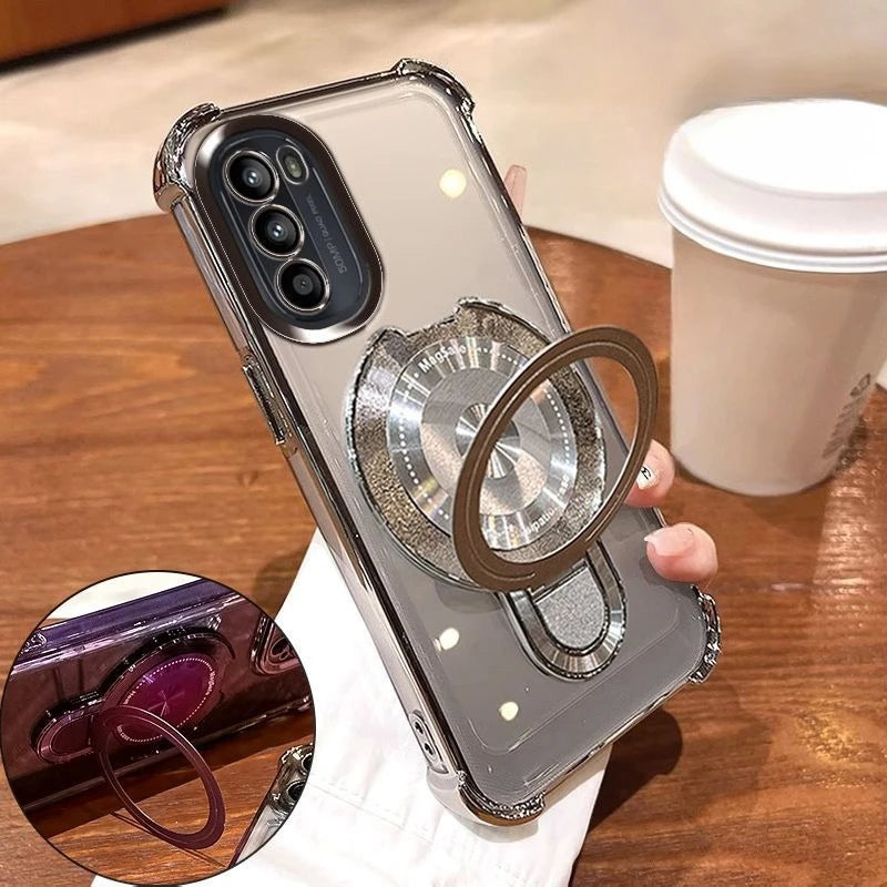 Shockproof Plating Magnetic Bracket Case for Samsung Galaxy A17 A07 A16 A26 A36 A56 A06 A15 A25 A35 A55 A14 A24 A34 A54 5G Cover