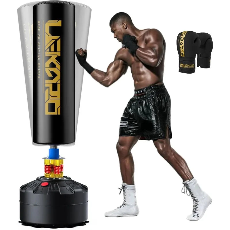 Freestanding Punching Bag with Boxing Gloves, Heavy Boxing Bag with Stand for Adult Kids, Standing Kickboxing Bag