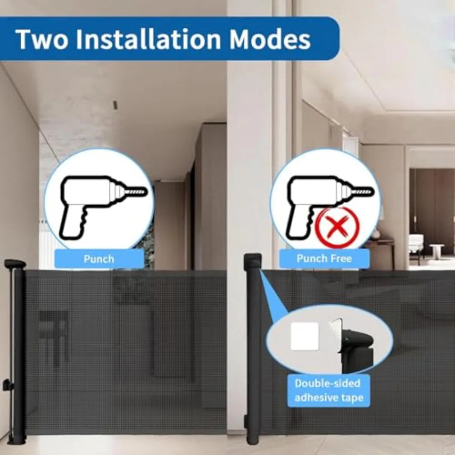 71Inch Retractable Baby Gates, no Drilling Baby Gates, Child Gates, Safety Gates, Extra Long Dog Gates on Doorways, Stairs, Out