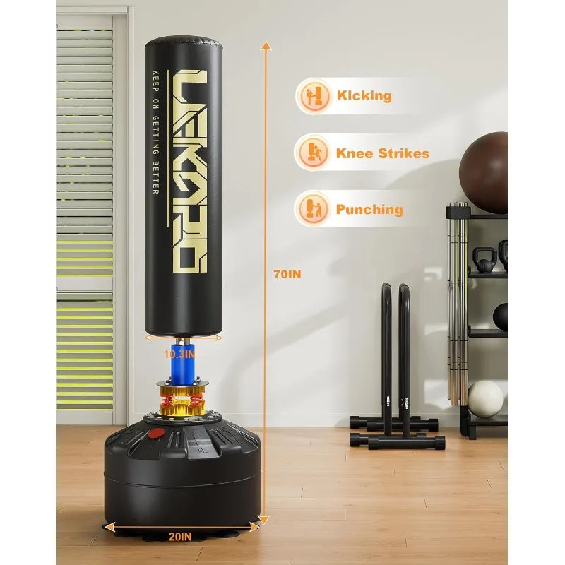 Freestanding Punching Bag with Boxing Gloves, Heavy Boxing Bag with Stand for Adult Kids, Standing Kickboxing Bag