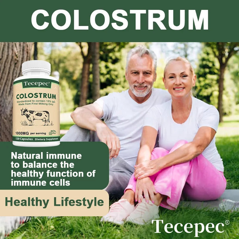 Colostrum 1000mg Capsules - Promotes Gut Health, Improves Athletic Performance, and Maintains Healthy Iron Levels - 120 Capsules