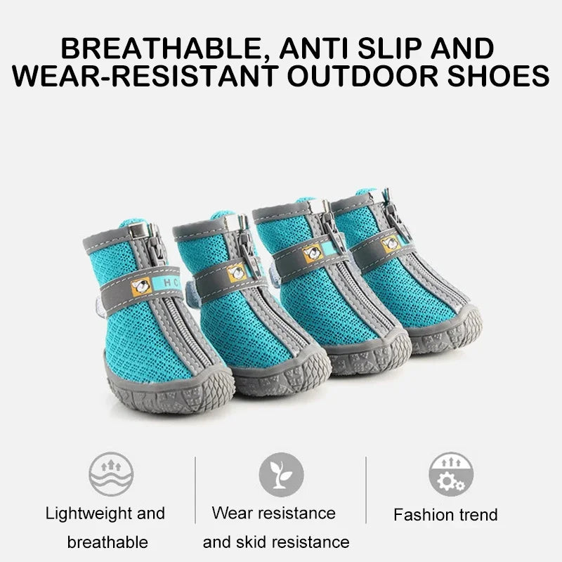 Dog Non Slip Paw Protection Boots Plush Warm Weather Shoes