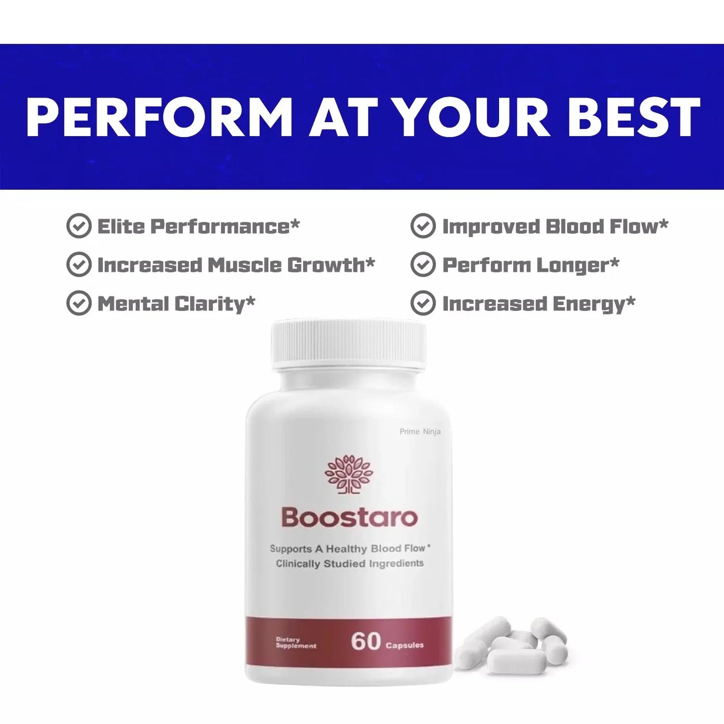 Male Vitality Supplement - Promotes Healthy Blood Circulation, 60 Capsules