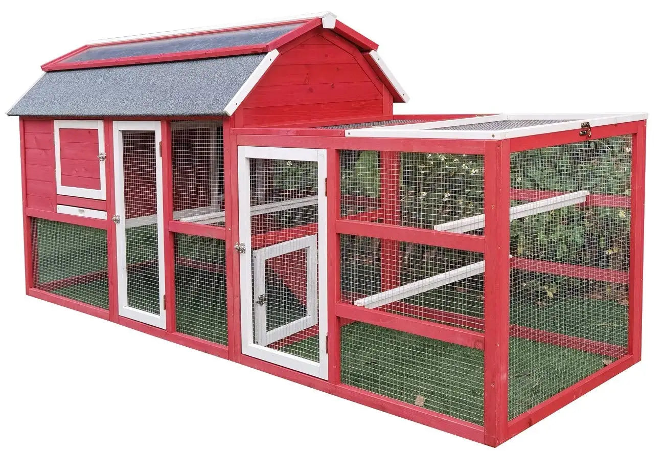 Large 102" Wood Chicken Coop Backyard Hen House Nesting Box & Run & Cleaning Tray New, Customized