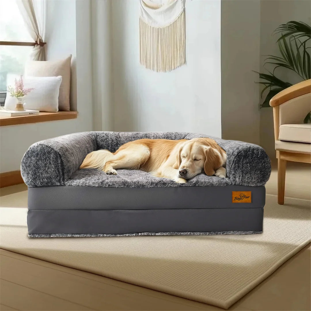 180cm Long Human-Size Giant Dog Bed Calming Pet Dog Bed Plush Cover Orthopedic Sponge Base with Foldable Design for Winter,Keep Warm