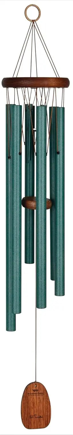 32" Green Wind Chimes for Outdoor Decor, Plays Pachelbel Canon Melody, Garden Patio Gift