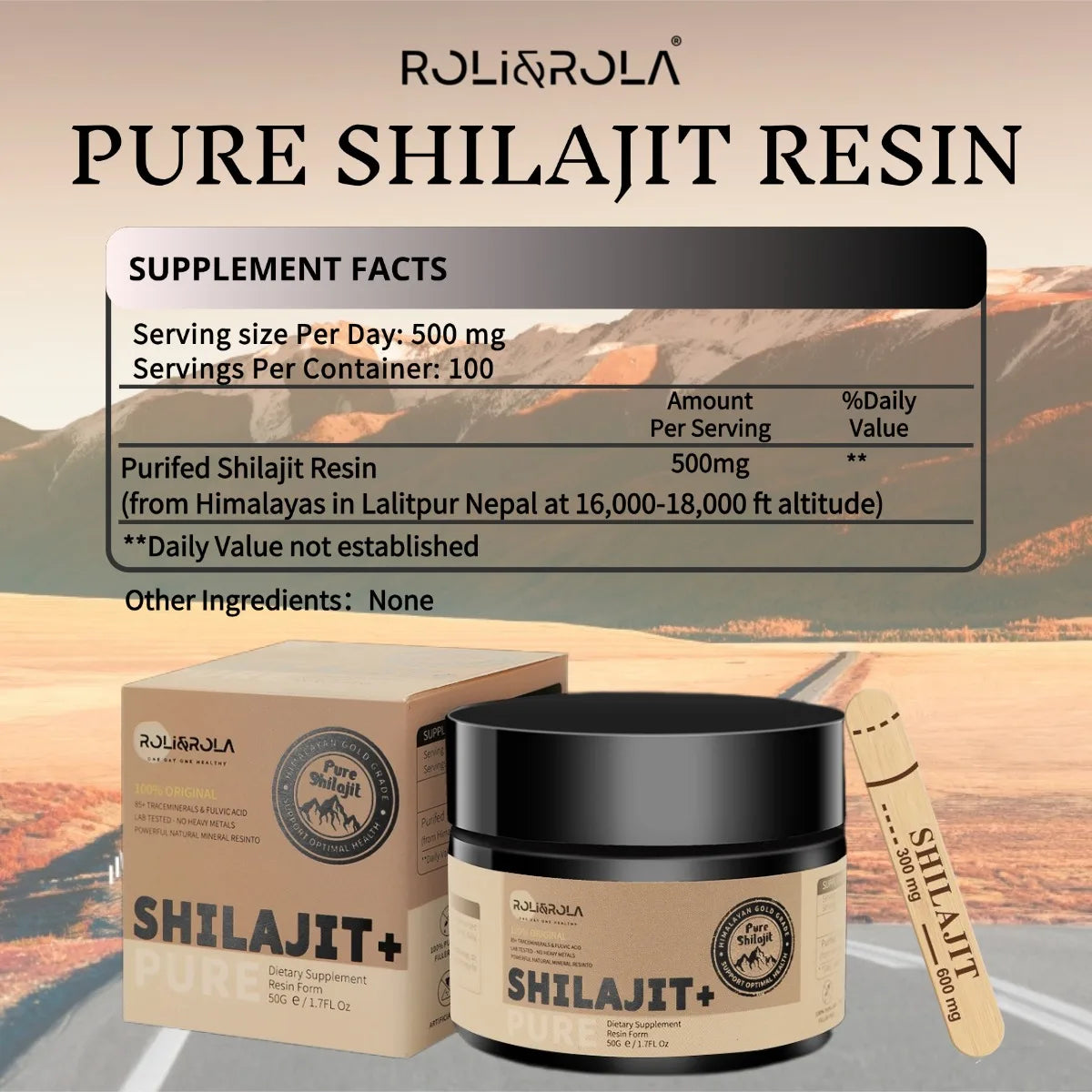 ROLI&ROLA 3/6 Pack *50g Pure Shilajit Resin with 85+Trace Minerals Fulvic Acid Edible Dietary Supplement for Men and Women