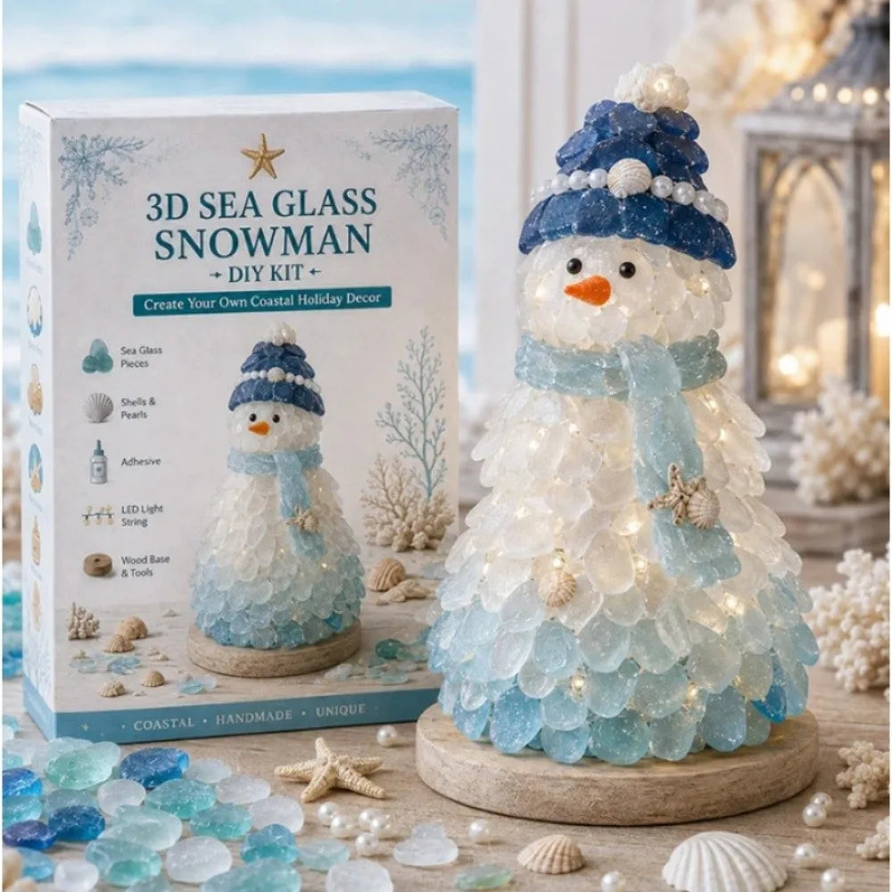 Handmade Sea Glass Art Kit For Textured Tabletop Display Crafting