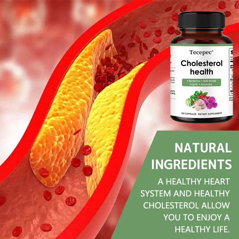 Cholesterol Support Supplement - Contains Berberine, Artichoke and Garlic To Support Healthy Cholesterol Levels and Natural Heart Health