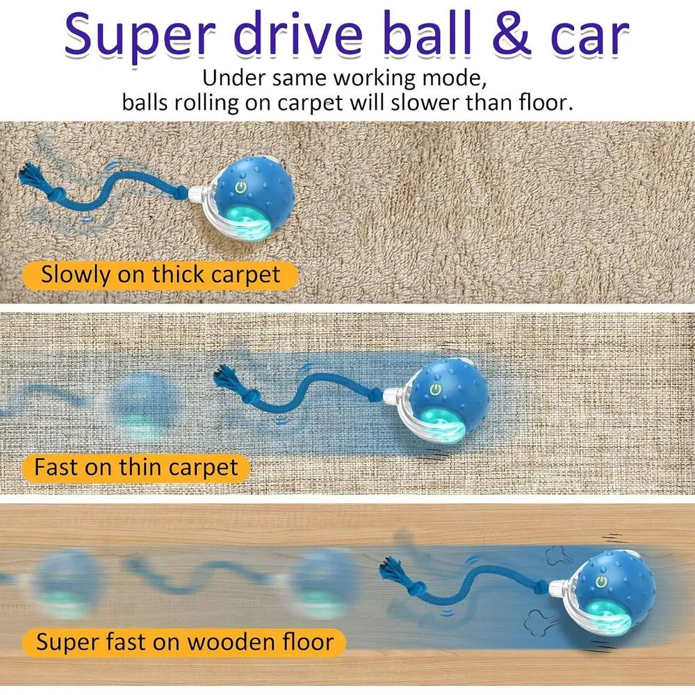 Interactive Cat Toys Ball Indoor Cats Rolling on Carpet, Chirping & Motion Activated Cat Toys (Blue)